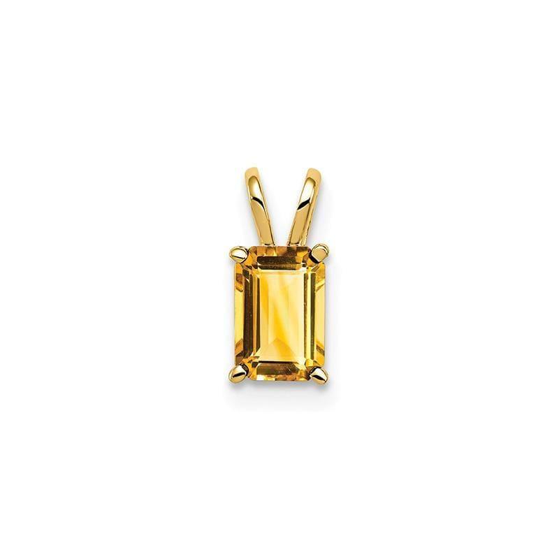 14k 6x4mm Emerald Cut Citrine pendant - Seattle Gold Grillz