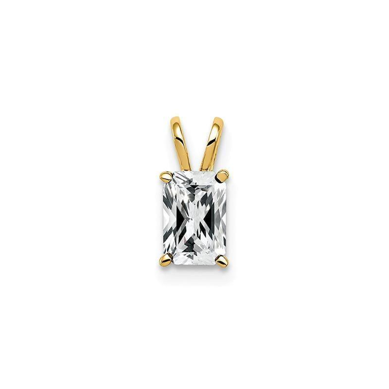 14k 6x4mm Emerald Cut Cubic Zirconia pendant - Seattle Gold Grillz