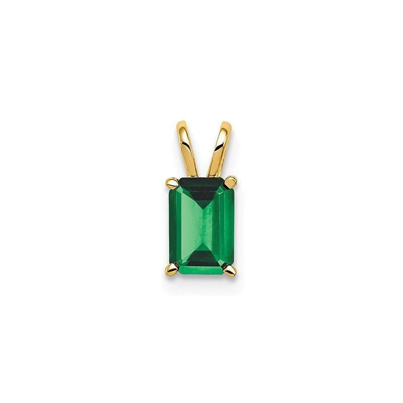 14k 6x4mm Emerald Cut Emerald pendant - Seattle Gold Grillz