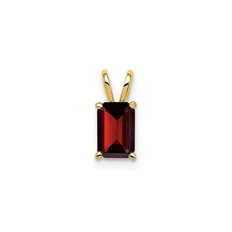 14k 6x4mm Emerald Cut Garnet pendant - Seattle Gold Grillz