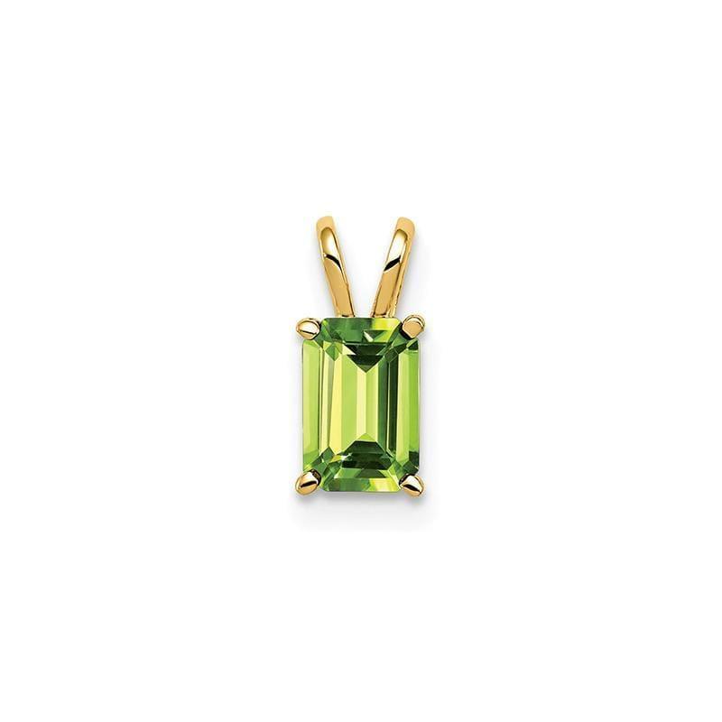 14k 6x4mm Emerald Cut Peridot pendant - Seattle Gold Grillz