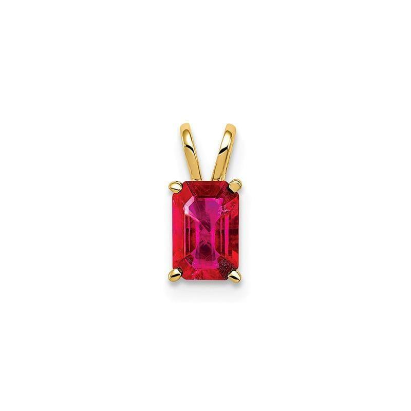 14k 6x4mm Emerald Cut Ruby pendant - Seattle Gold Grillz