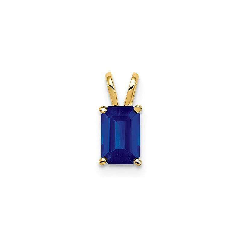 14k 6x4mm Emerald Cut Sapphire pendant - Seattle Gold Grillz