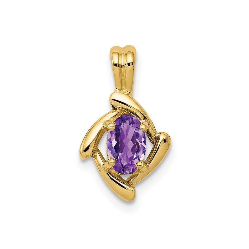14k 6x4mm Oval Amethyst pendant - Seattle Gold Grillz