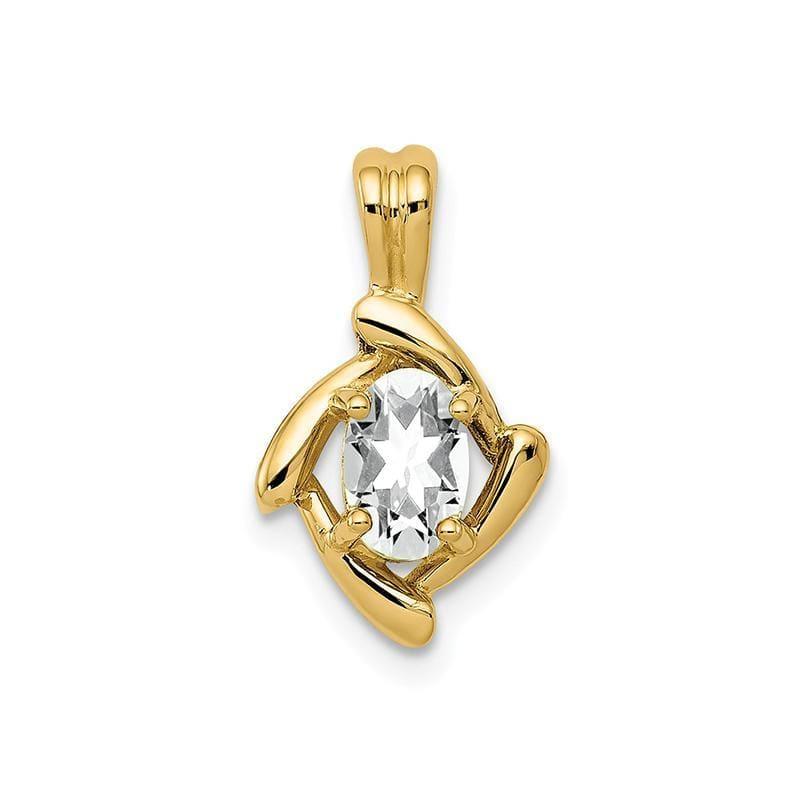 14k 6x4mm Oval Cubic Zirconia pendant - Seattle Gold Grillz