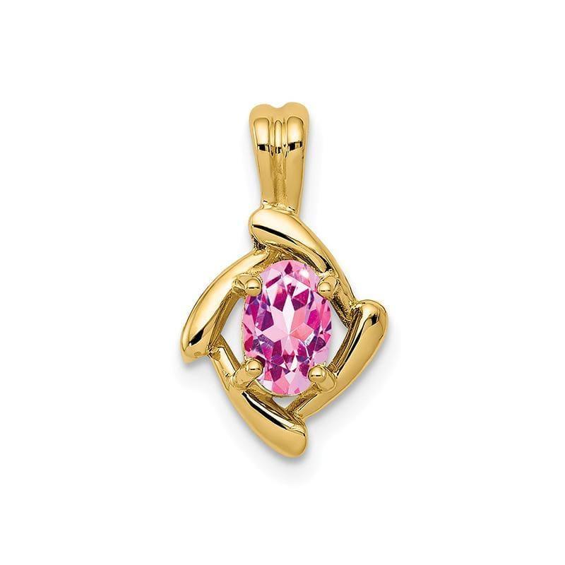 14k 6x4mm Oval Pink Sapphire pendant - Seattle Gold Grillz
