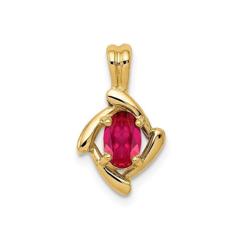 14k 6x4mm Oval Ruby pendant - Seattle Gold Grillz