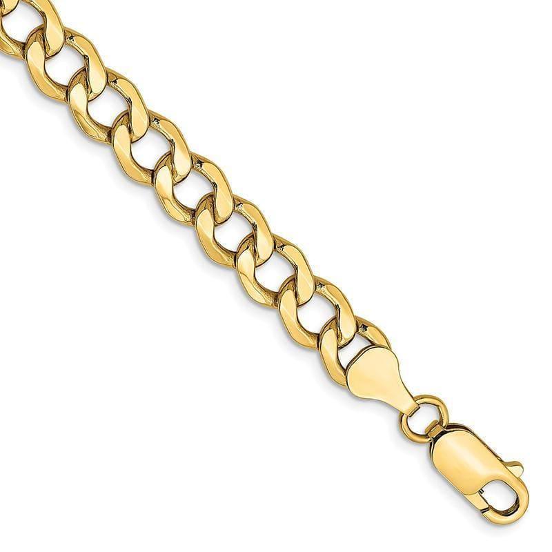 14k 7.0mm Semi-Solid Curb Link Bracelet - Seattle Gold Grillz