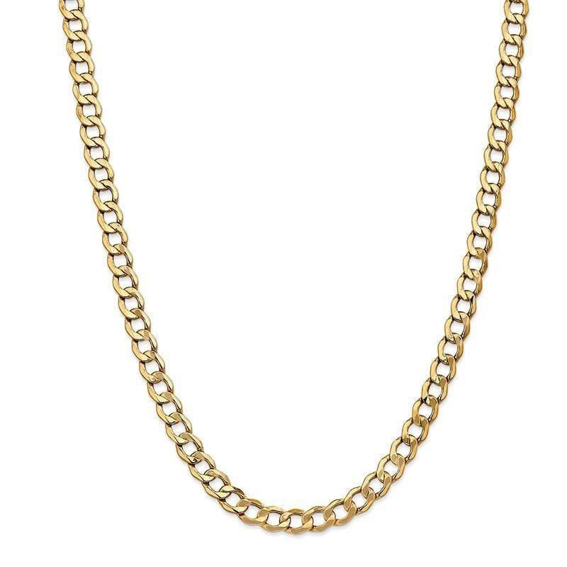 14k 7.0mm Semi-Solid Curb Link Chain - Seattle Gold Grillz