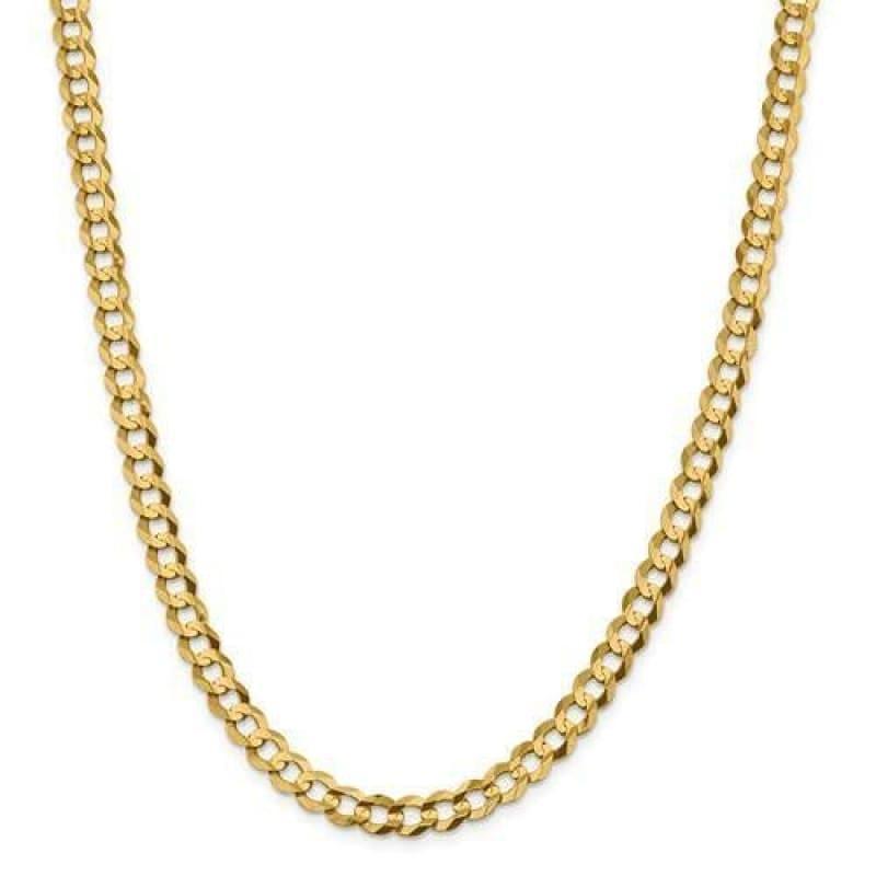 14k 7.2mm Solid Polished Light Flat Cuban Chain - Seattle Gold Grillz