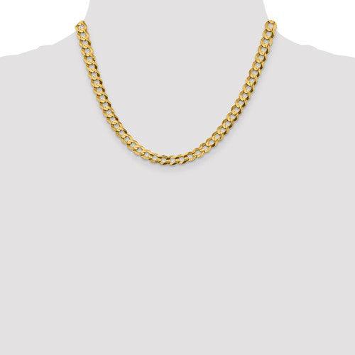 14k 7.2mm Solid Polished Light Flat Cuban Chain - Seattle Gold Grillz