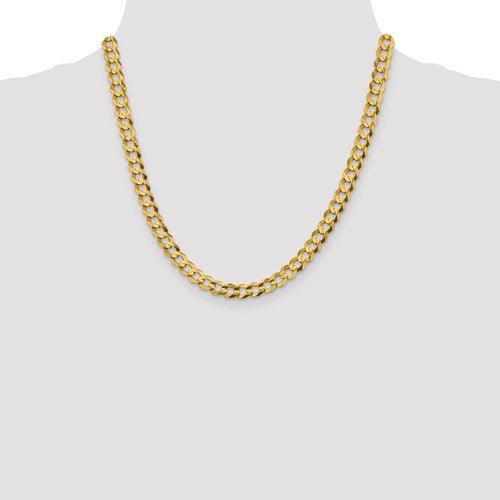 14k 7.2mm Solid Polished Light Flat Cuban Chain - Seattle Gold Grillz