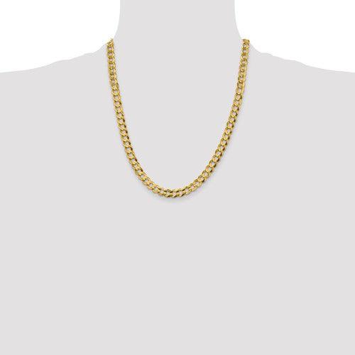 14k 7.2mm Solid Polished Light Flat Cuban Chain - Seattle Gold Grillz