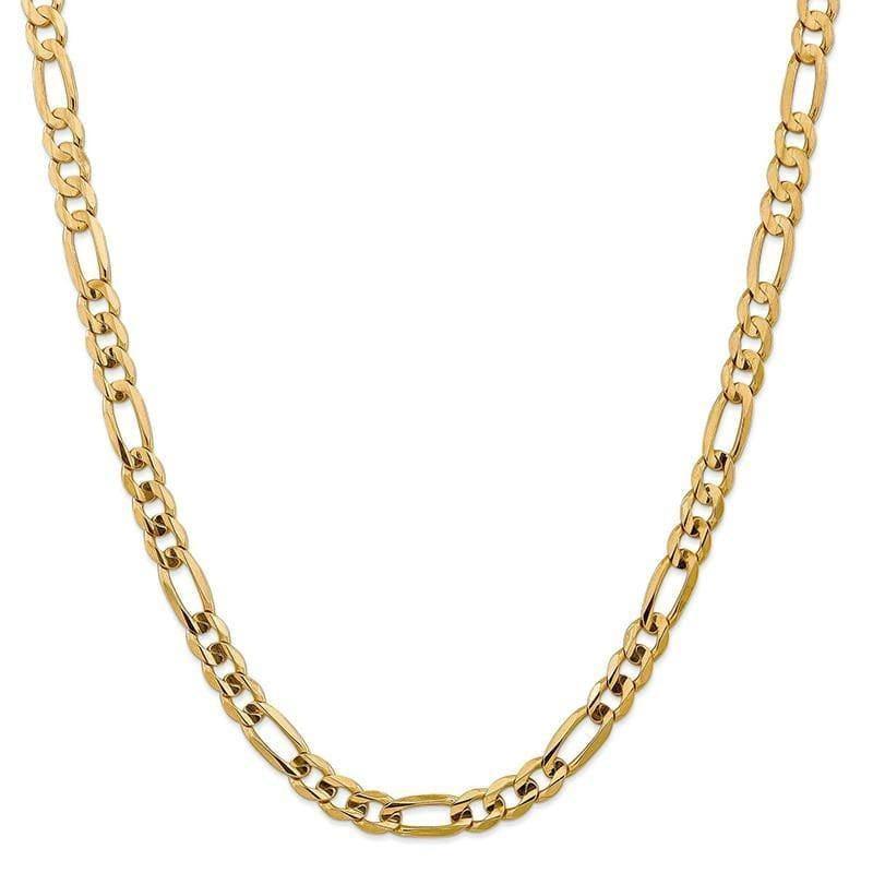 14k 7.5mm Concave Open Figaro Chain - Seattle Gold Grillz