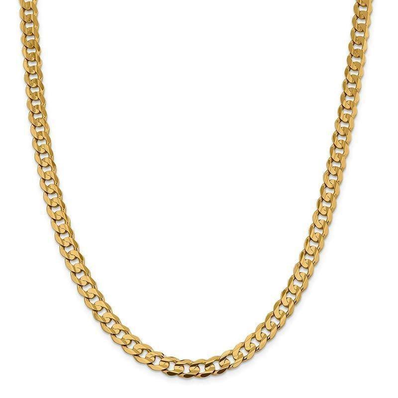 14k 7.5mm Open Concave Curb Chain - Seattle Gold Grillz