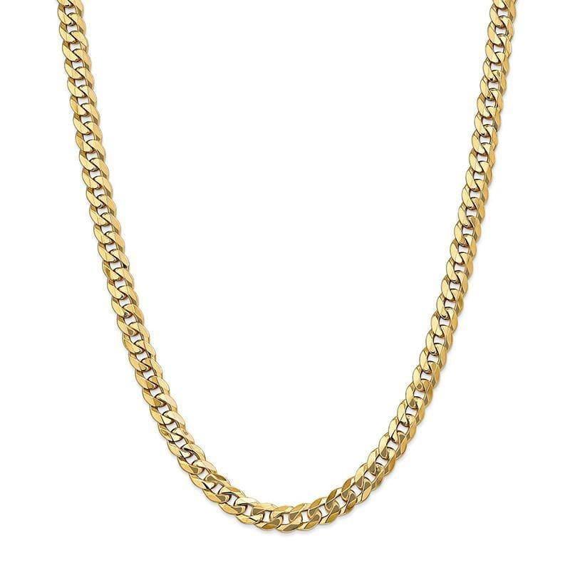 14k 7.75mm Beveled Curb Chain - Seattle Gold Grillz