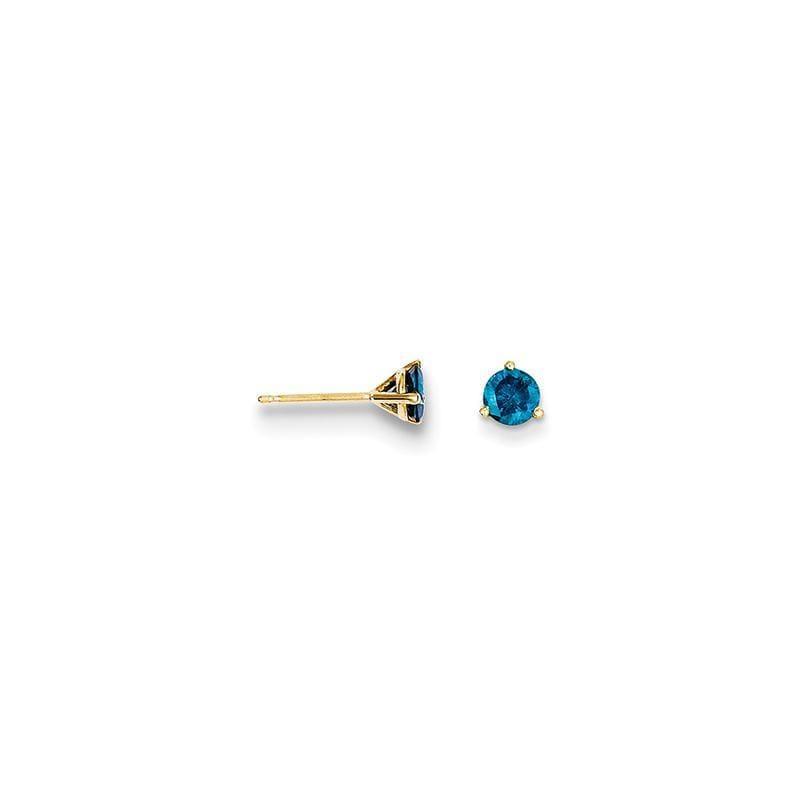 14k .75ct. Blue Diamond Stud Earrings - Seattle Gold Grillz