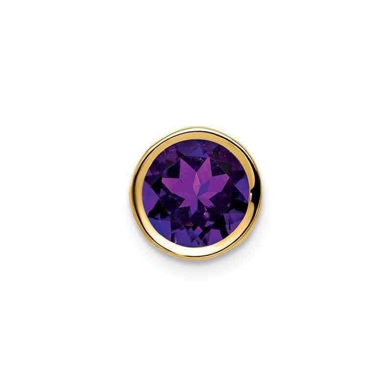 14k 7mm Amethyst bezel pendant - Seattle Gold Grillz