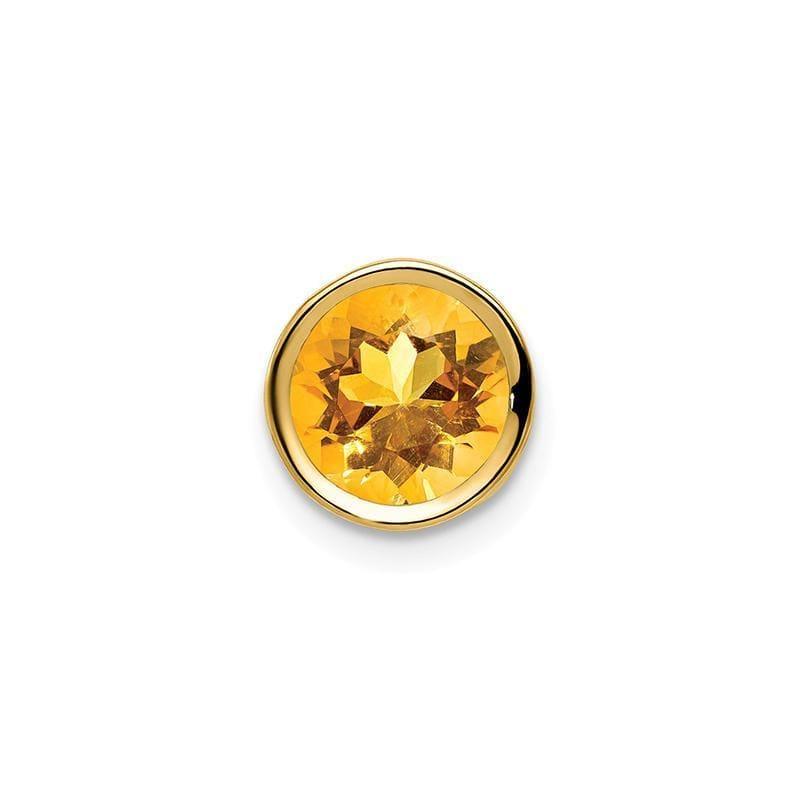 14k 7mm Citrine Checker bezel pendant - Seattle Gold Grillz