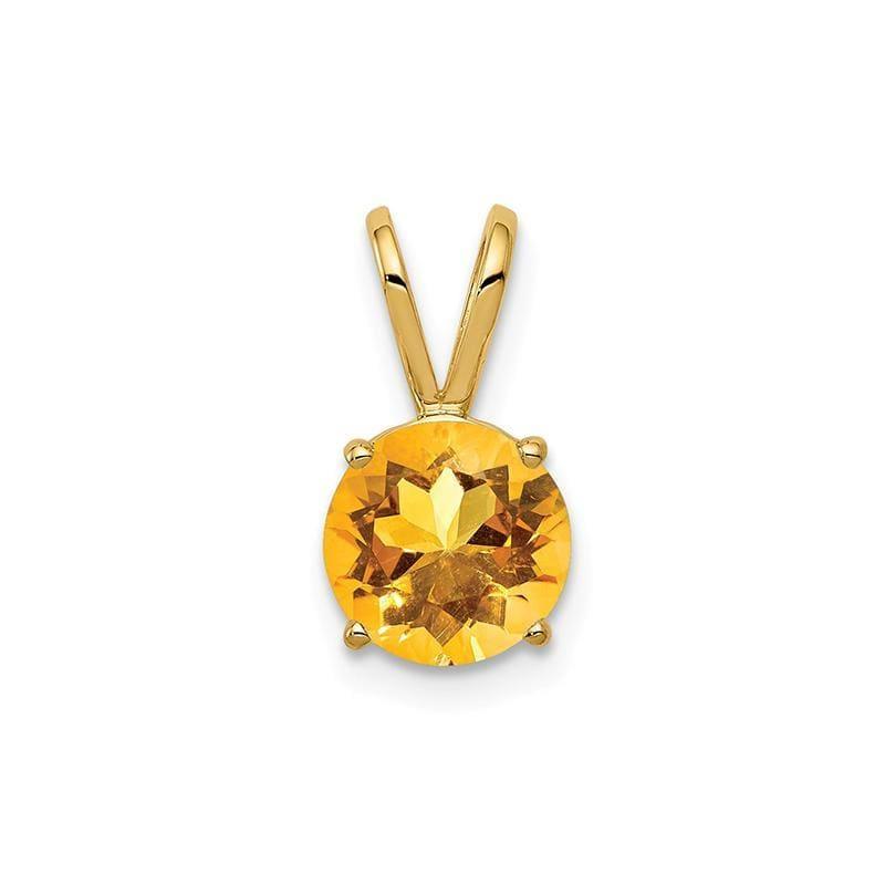 14k 7mm Citrine Checker pendant - Seattle Gold Grillz