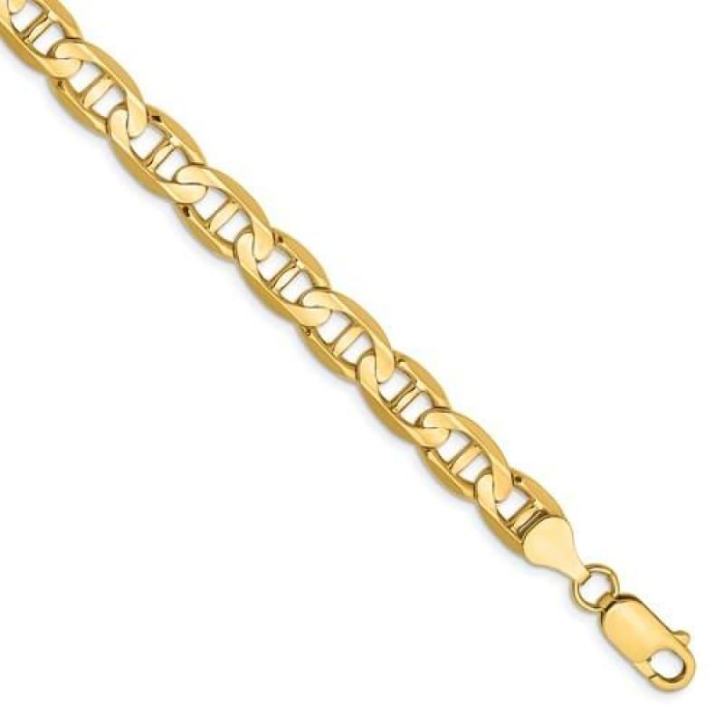 14k 7mm Concave Anchor Bracelet - Seattle Gold Grillz