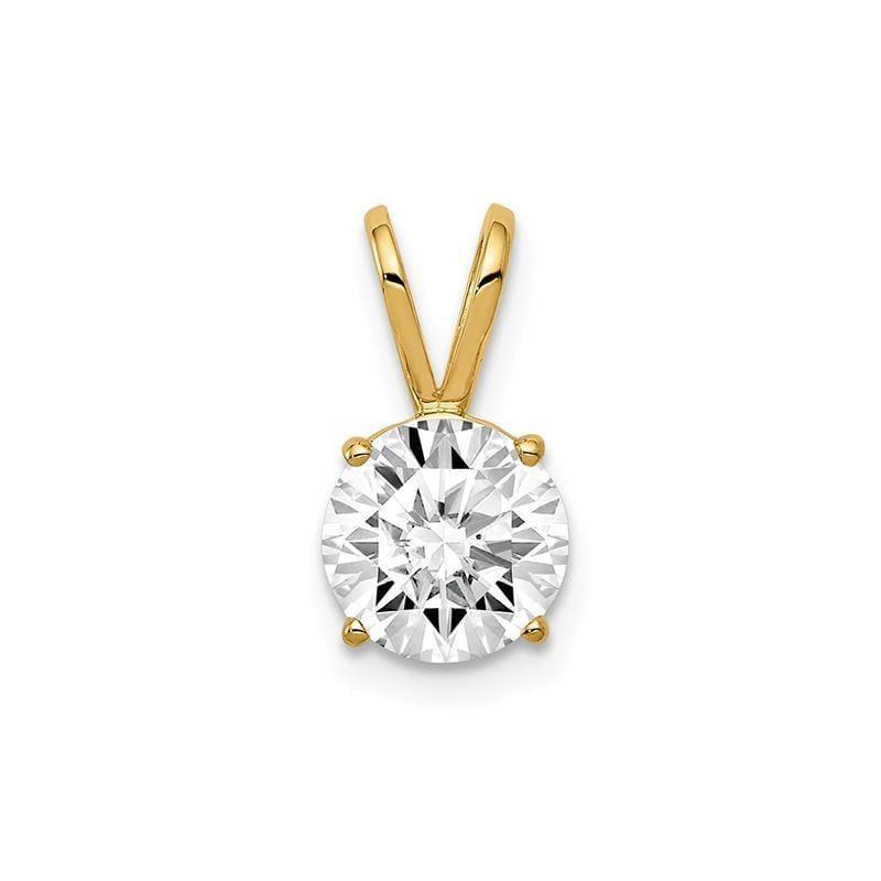 14k 7mm Cubic Zirconia pendant - Seattle Gold Grillz