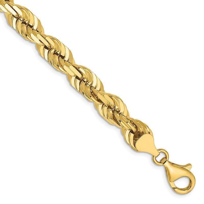 14k 7mm Diamond Cut Rope Bracelet - Seattle Gold Grillz