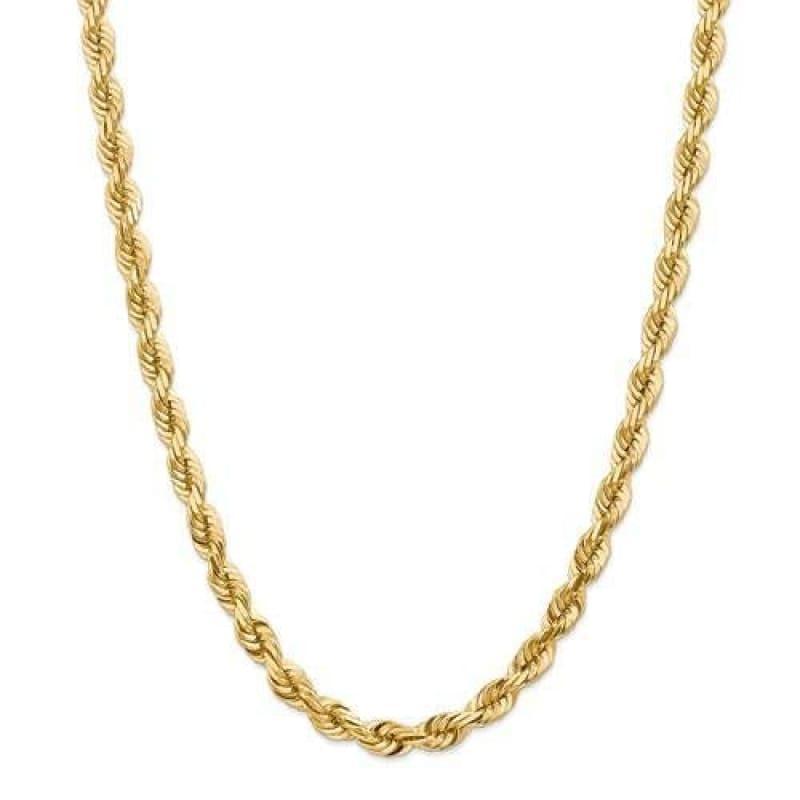 14k 7mm Diamond Cut Rope Chain - Seattle Gold Grillz