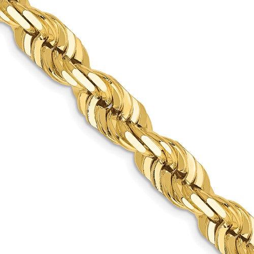 14k 7mm Diamond Cut Rope Chain - Seattle Gold Grillz