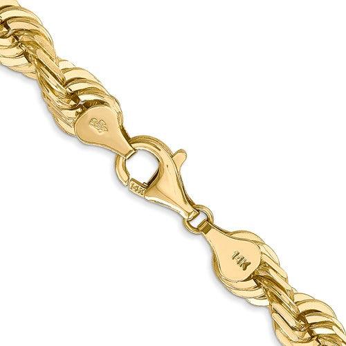 14k 7mm Diamond Cut Rope Chain - Seattle Gold Grillz