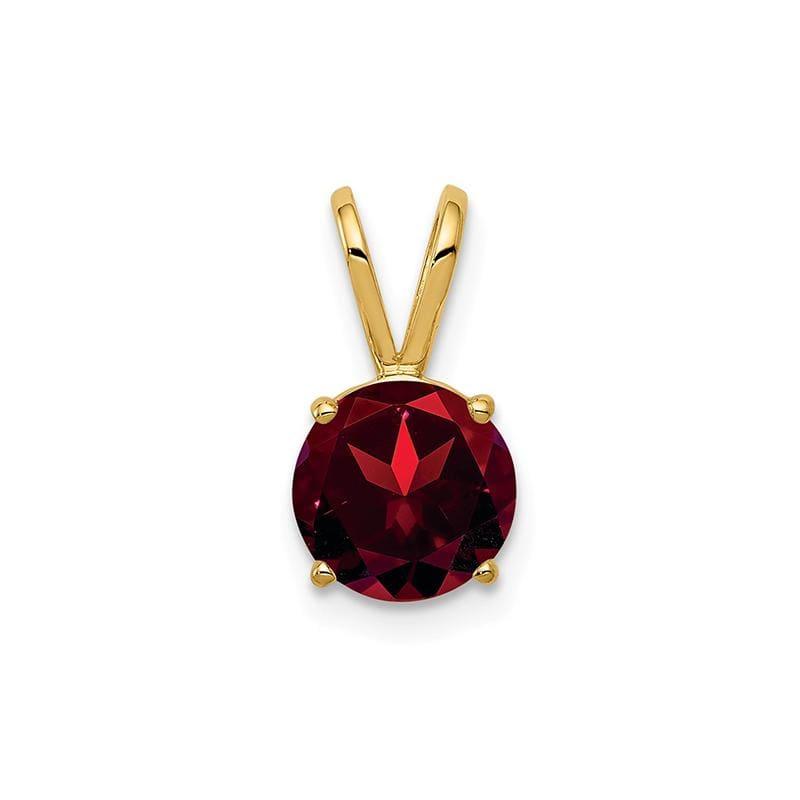 14k 7mm Garnet Checker pendant - Seattle Gold Grillz