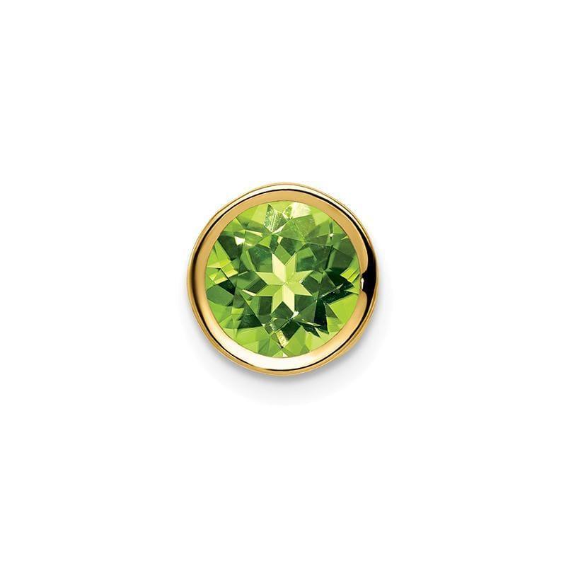 14k 7mm Peridot bezel pendant - Seattle Gold Grillz