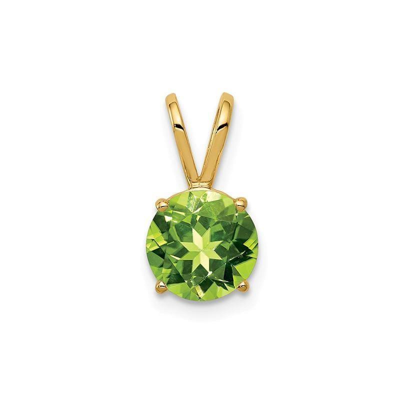 14k 7mm Peridot pendant - Seattle Gold Grillz