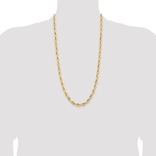 14k 7mm Semi-Solid Rope Chain - Seattle Gold Grillz