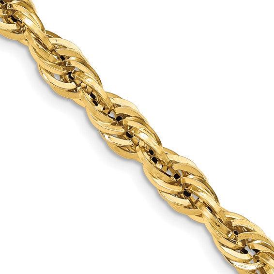 14k 7mm Semi-Solid Rope Chain - Seattle Gold Grillz