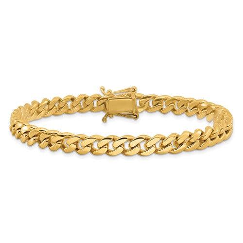 14k 7mm Solid Gold Miami Cuban Link Chain - Seattle Gold Grillz