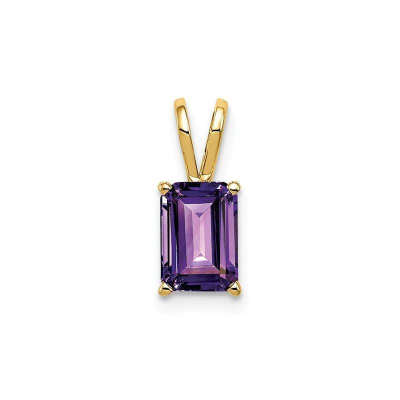 14k 7x5mm Emerald Cut Amethyst pendant - Seattle Gold Grillz