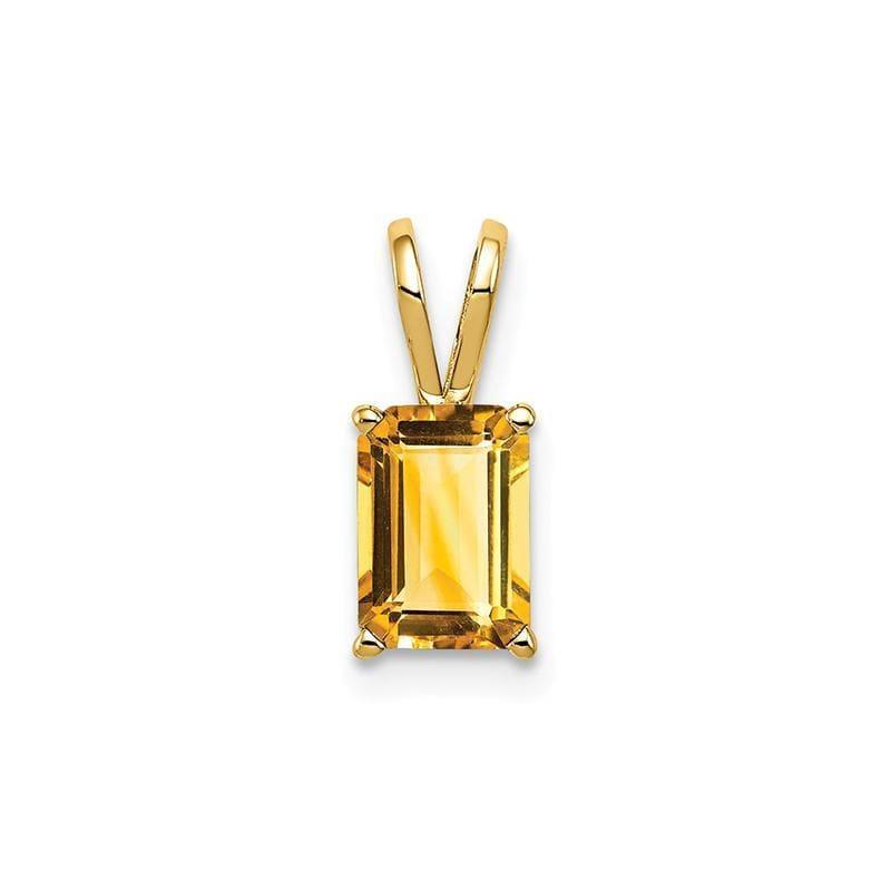 14k 7x5mm Emerald Cut Citrine pendant - Seattle Gold Grillz