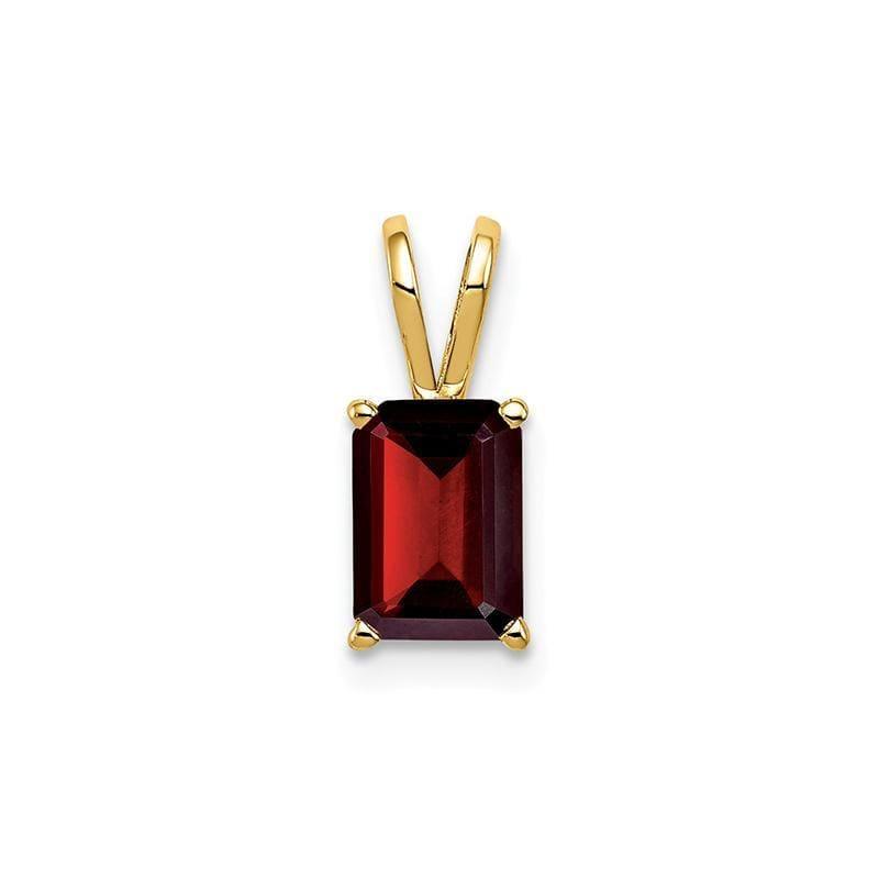 14k 7x5mm Emerald Cut Garnet pendant - Seattle Gold Grillz