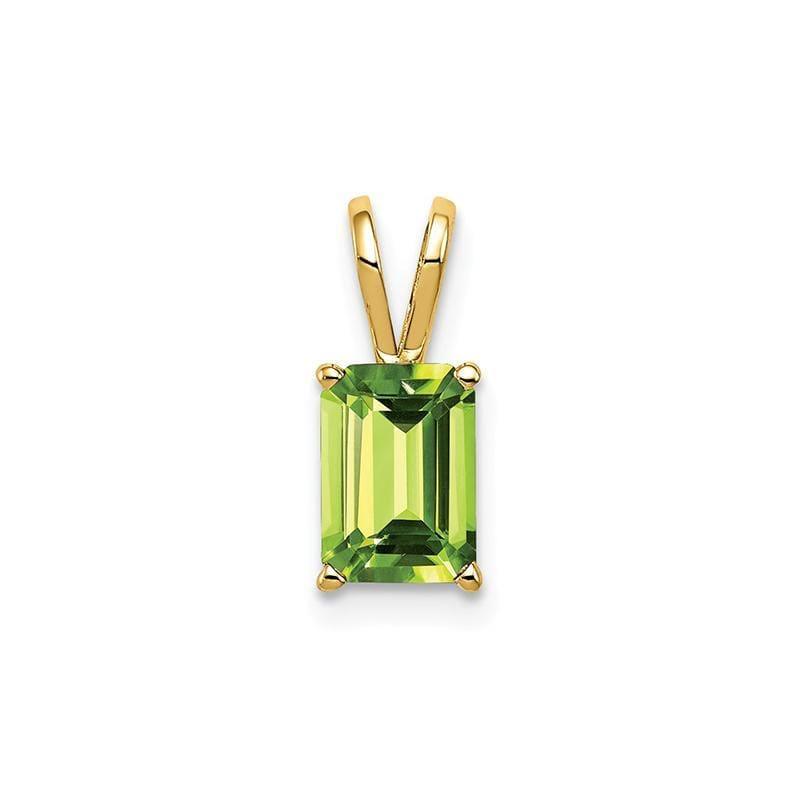 14k 7x5mm Emerald Cut Peridot pendant - Seattle Gold Grillz