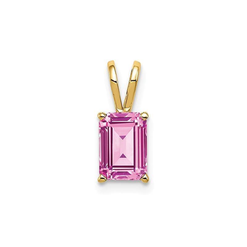 14k 7x5mm Emerald Cut Pink Tourmaline pendant - Seattle Gold Grillz