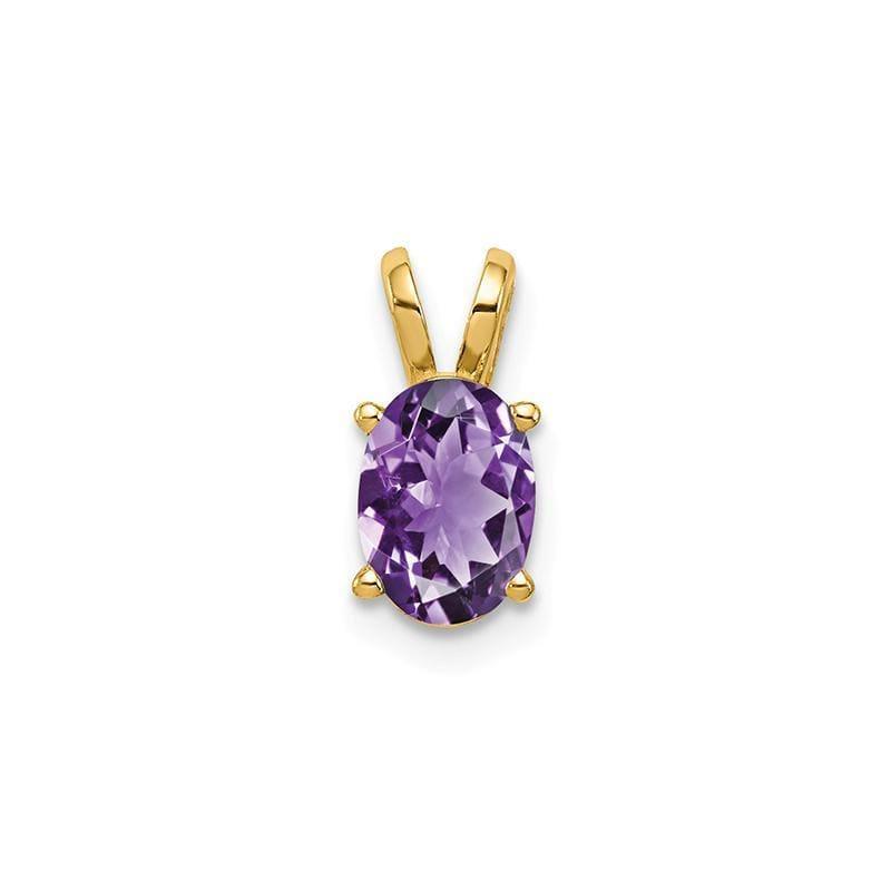 14k 7x5mm Oval Amethyst Checker pendant - Seattle Gold Grillz