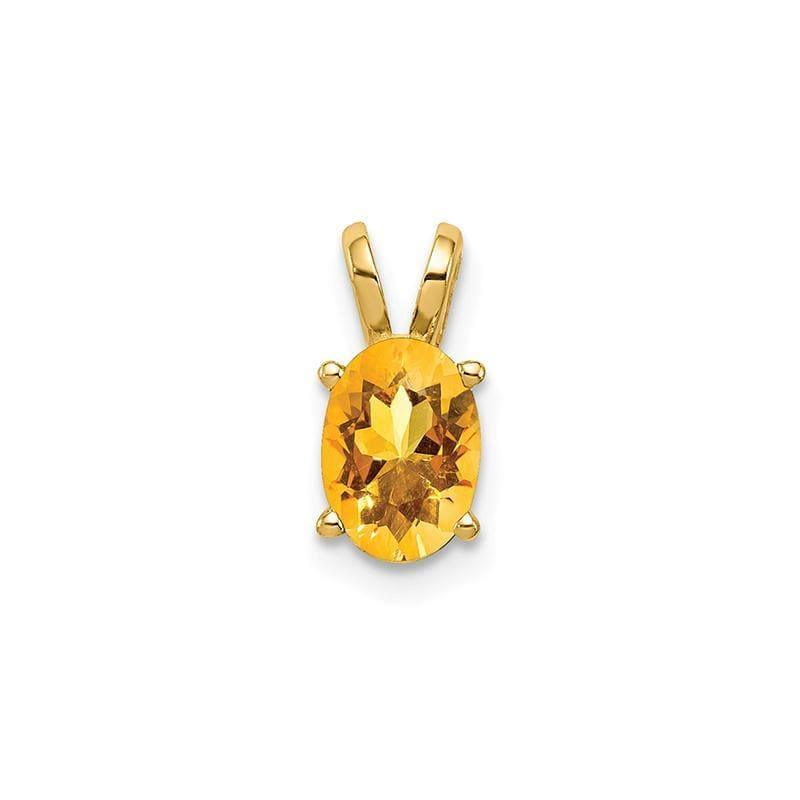 14k 7x5mm Oval Citrine Checker pendant - Seattle Gold Grillz