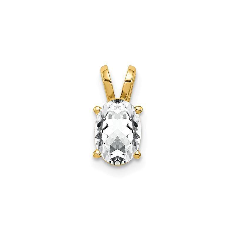 14k 7x5mm Oval Cubic Zirconia pendant - Seattle Gold Grillz