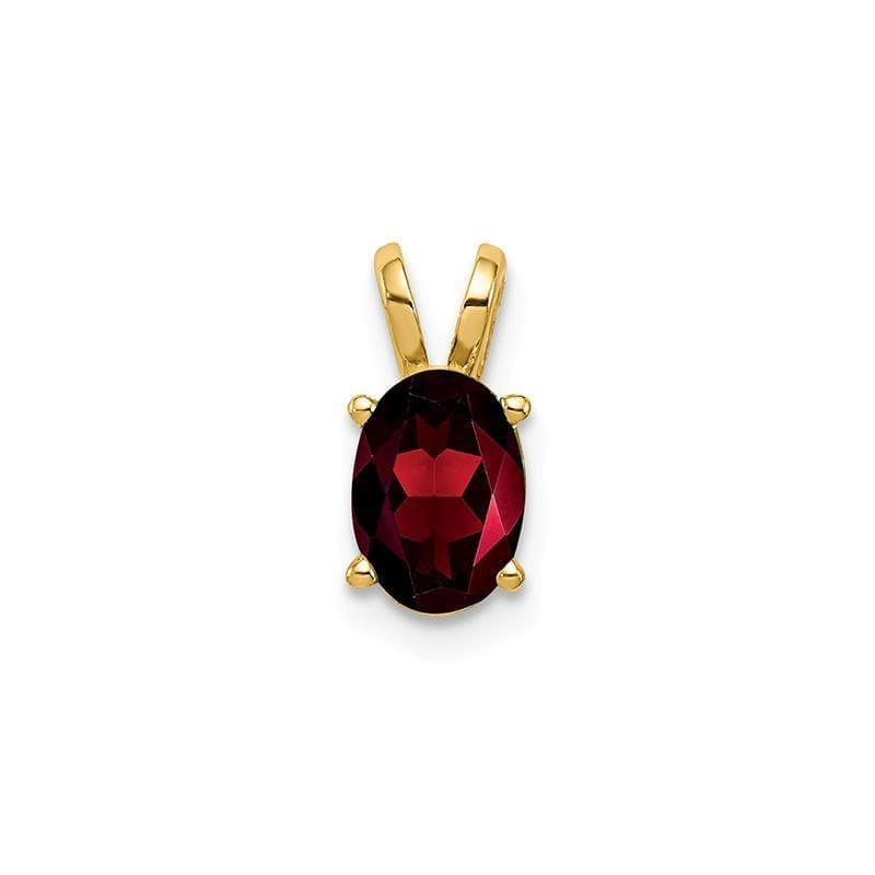 14k 7x5mm Oval Garnet Checker pendant - Seattle Gold Grillz