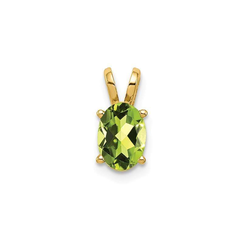 14k 7x5mm Oval Peridot Checker pendant - Seattle Gold Grillz