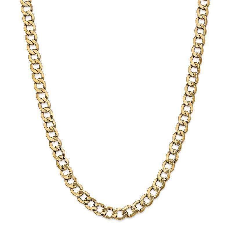 14k 8.0mm Semi-Solid Curb Link Chain - Seattle Gold Grillz