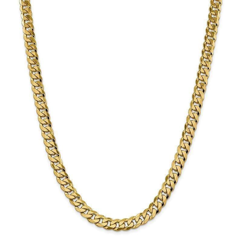 14k 8.25mm Beveled Curb Chain - Seattle Gold Grillz