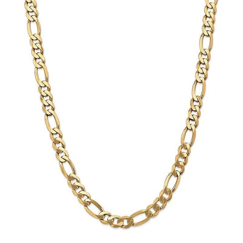 14k 8.75mm Flat Figaro Chain - Seattle Gold Grillz