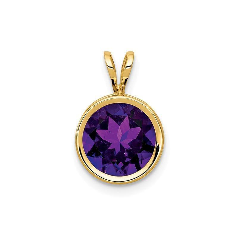 14k 8mm Amethyst bezel pendant - Seattle Gold Grillz